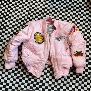 Up and Away Pink USA Fly Girl Bomber Jacket Size 2 Toddler